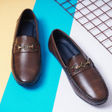 Brown Vegan Leather Loafers